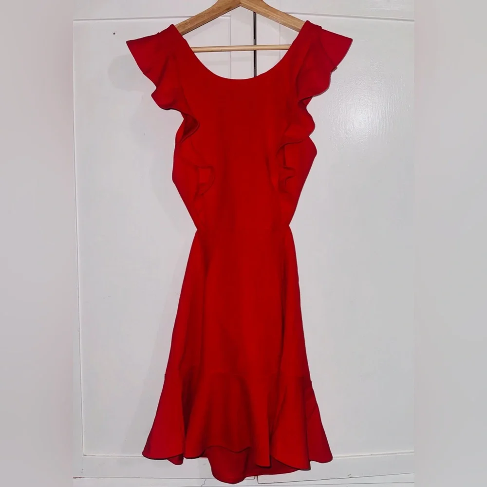 Selfie Leslie Jackie Wide Ruffle Hem Pinafore Dress - Picture 7 of 11